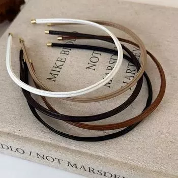 Кожаная повязка на голову для женщин 2024 года, новые однотонные обручи для волос, элегантные головные уборы, женские аксессуары для волос, повязка для волос с эффектом мытья лица