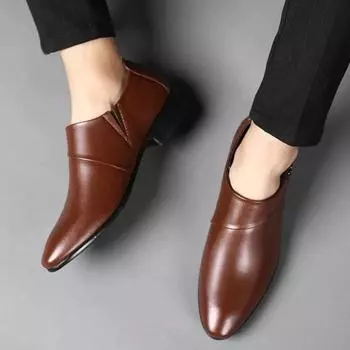 Кожаная повседневная деловая обувь для мужчин, офисная одежда 2024 года, стильный дизайнерский костюм для вечеринки, новые официальные туфли для мужчин 38