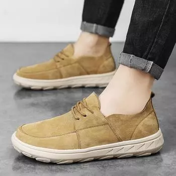 Кожаная повседневная обувь для мужчин. Модные уличные туфли-оксфорды на шнуровке. Мужские кроссовки на плоской подошве. Мокасины. Мужская рабочая обувь для торжественных случаев. 6.5