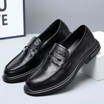 Кожаная повседневная обувь Мужские мокасины ручной работы на платформе для ходьбы на открытом воздухе Мокасины для вождения Дышащие мужские мокасины 6.5