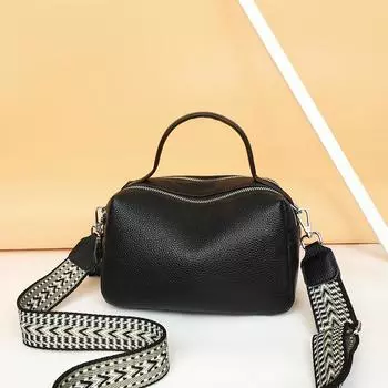 Кожаная ретро-модная сумка Boston, свежая сумка-подушка из коровьей кожи первого слоя, переносная женская сумка-мессенджер белый