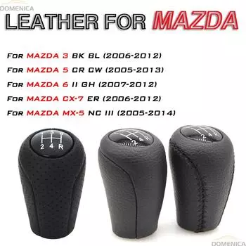 Кожаная ручка переключения передач 10 мм для MAZDA 3 BK BL 5 CR CW 6 II GH CX-7 ER MX-5 NC III 23 MT 5/6-скоростной рычаг шаровой шарнир автомобильные аксессуары