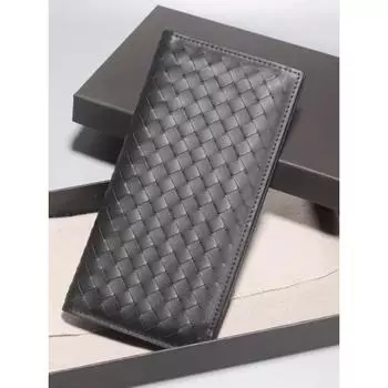 Кожаная ручная работа, модная сумка с несколькими отделениями, модная длинная кожаная куртка, кошелек с ручкой и большой емкостью 19x9x2 чёрный