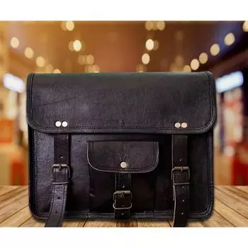 Кожаная седельная сумка Сумки-корзины для Royal Enfield New Classic 350 Боковые сумки 1 10 x 13 x 5 in чёрный