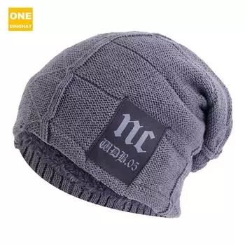 Кожаная шерстяная шапка-пуловер с лейблом, мужская и женская защитная шапка-платок, многослойная шапка, шапка для родов Jdm-02B average size темно-синий