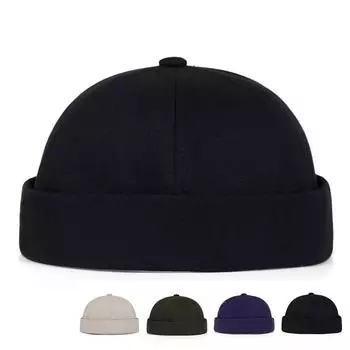 Кожаная шляпа дыни с плоским верхом, модная шляпа из 100% хлопка, уличная шляпа в стиле хип-хоп, винтажная шляпа в старинном стиле бежевый