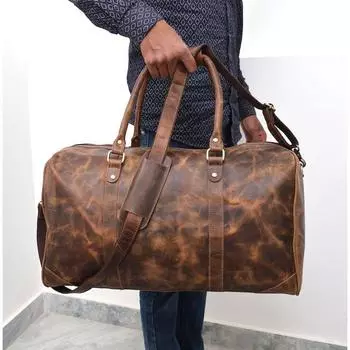 Кожаная спортивная сумка для путешествий, кожа буйвола, Weekender, уличная спортивная сумка, дорожная сумка, дорожная сумка для жениха, лучший мужчина, свадебные подарки 20 x 11 x 11 in коричневый