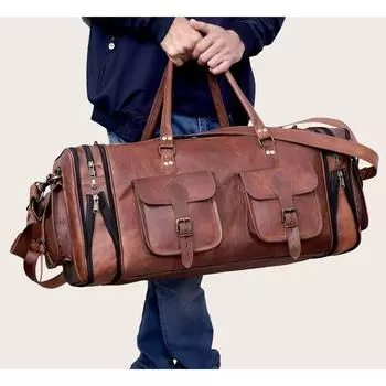Кожаная спортивная сумка Кожаные сумки для путешествий, кожаные дорожные сумки, кожаные дорожные сумки 30 x 11 x 10 in коричневый