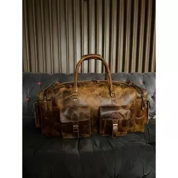 Кожаная спортивная сумка ручной работы для мужчин и женщин, кожаная дорожная сумка для путешествий на ночь, ручная кладь, рождественский подарок 28 x 13 in