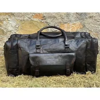 Кожаная спортивная сумка, спортивная сумка, спортивная сумка на ночь, дорожная сумка, сумка для багажа, лучшая для мальчиков 30 x 10 x 10 in чёрный