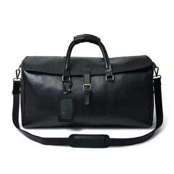 Кожаная спортивная сумка | Сумка Weekender из натуральной кожи черного цвета | Кожаная дорожная сумка для мужчин | Ночная сумка для мужчин | Подарки для него 24 x 11 x 11 in чёрный