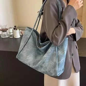 Кожаная сумка большой емкости Женская сумка через плечо Пригородная большая сумка