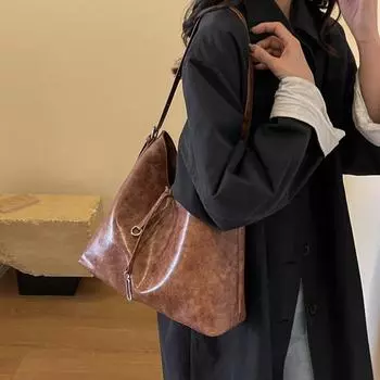 Кожаная сумка большой емкости Женская сумка через плечо