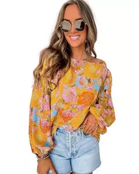 Кожаная сумка через плечо Azura Exchange с цепочным ремнем M имбирный