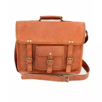 Кожаная сумка через плечо для ноутбука, мужская натуральная винтажная специальная коза 11 x 15 x 5 in коричневый