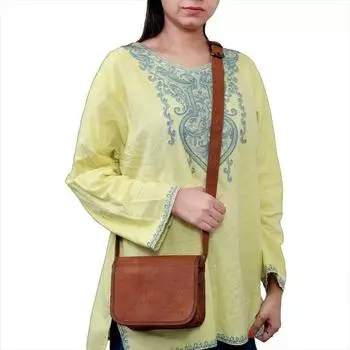 Кожаная сумка через плечо, маленькая сумка через плечо, сумка через плечо из натуральной кожи, сумка через плечо для мужчин и женщин, дорожная подарочная сумка, мини-сумка на слинге 7 x 5 x 3 in коричневый