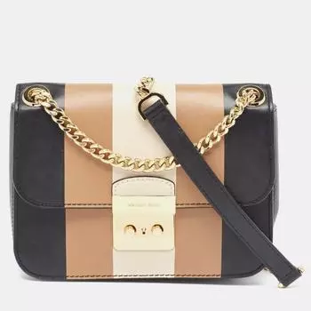 Кожаная сумка через плечо Michael Kors с трехцветной полоской, цвет мульти