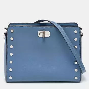 Кожаная сумка через плечо Michael Kors Sylvia с шипами синяя