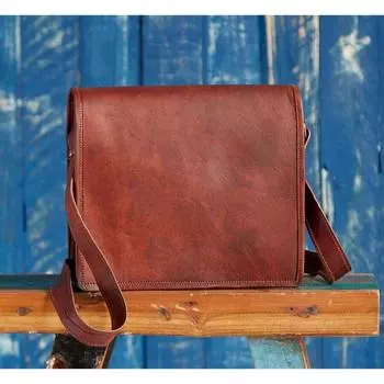 Кожаная сумка через плечо ручной работы 11 дюймов Сумка для iPad 10,5 дюймов для мужчин 9 x 11 x 3 in коричневый