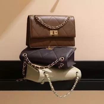 Кожаная сумка через плечо с бриллиантовой цепочкой, женская, из натуральной кожи, в стиле ретро, высокого класса, с небольшим ароматом белый