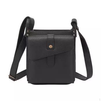 Кожаная сумка через плечо с регулируемым ремешком для повседневного использования чёрный