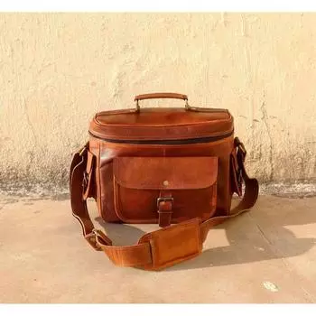 Кожаная сумка для фотоаппарата ручной работы, кожаный чехол для дорожной камеры через плечо, сумка для фотосъемки DSLR Sony Nikon Cannon, лучший подарок 11 x 9 x 5 in коричневый