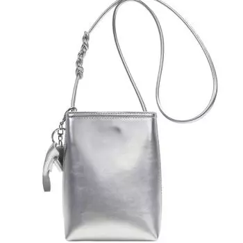 Кожаная сумка для мобильного телефона Annie s Diary, женская осенне-зимняя кожаная сумка через плечо, маленькая 14*5*18 серебряный