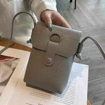 Кожаная сумка для мобильного телефона, женская сумка-мессенджер 2025 года, новая маленькая сумка в иностранном стиле из коровьей кожи, модная высококачественная универсальная маленькая сумка через плечо грязно-белый