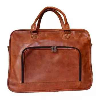Кожаная сумка для ноутбука | Кожаный портфель офисная сумка | Кожаная винтажная коричневая сумка через плечо | Кожаная сумка для мужчин и женщин 15 x 11 x 4 in коричневый