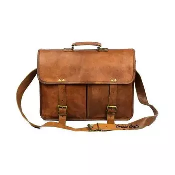 Кожаная сумка для ноутбука унисекс, сумка через плечо, мужской портфель, сумка-тоут 11 x 15 x 5 in коричневый