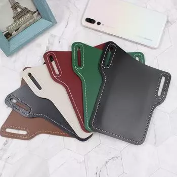 Кожаная сумка для телефона в стиле ретро: Портативное подвесное хранилище для наружного использования 16.7*10.2cm кларет