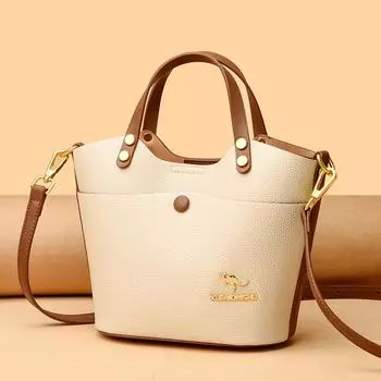 Кожаная сумка для женщин женская сумка-ведро сумка через плечо сумка через плечо высокое качество модный дизайнер новый