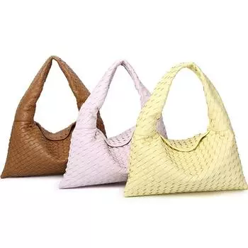 Кожаная сумка Hop+bag, плетеная вручную из коровьей кожи, сумка-тоут большой вместимости, женская сумка, сумка через плечо для поездок на работу и обратно 41x7.5x20.5cm ализарин красный