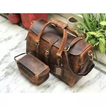 Кожаная сумка Hunter Weekender Женские сумки и кошельки Мужская ночная сумка для пожилых людей, новогодние подарки коричневый