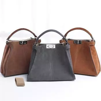 Кожаная сумка-кошелек Сумка-кошелек из замши Сумка для поездок на работу из замши Женская сумка через плечо Сумка-тоут Большая вместимость Замша Кожа 34x13x25cm with shoulder strap света кофе