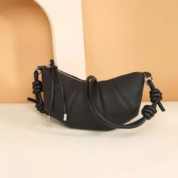 Кожаная сумка-круассан высокого класса из нишевого дизайна, женская сумка-мессенджер из коровьей кожи первого слоя хаки