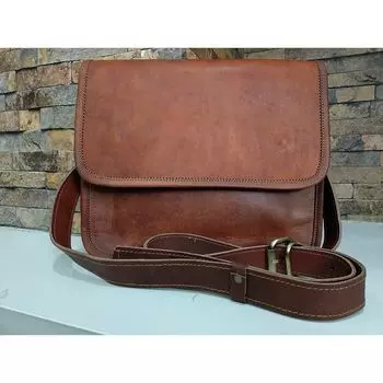 Кожаная сумка-мессенджер для компьютера Потертая коричневая сумка-портфель Сумка для ноутбука 11 x 15 in коричневый
