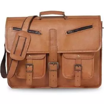 Кожаная сумка-мессенджер для мужчин и женщин, 18 дюймов | Лучший портфель для ноутбука, сумка для компьютера с регулируемым ремнем 18 x 13 x 4 in дубильная кора