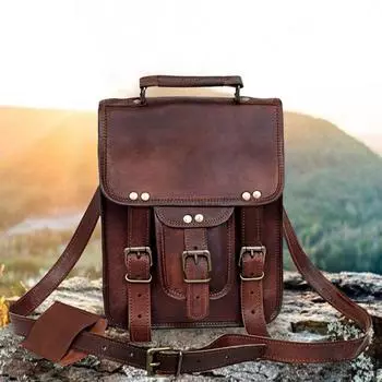 Кожаная сумка-мессенджер для мужчин и женщин, сумка через плечо, сумка для колледжа для женщин и мужчин, кошелек, совместимый с iPad и планшетом, подарочная сумка 11 x 9 x 3 in