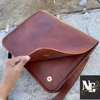 Кожаная сумка-мессенджер для мужчин и женщин, коричневая кожаная сумка через плечо, сумка-портфель для ноутбука, кожаные сумки для ноутбуков 13 x 10 x 4 in коричневый
