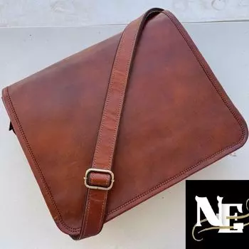 Кожаная сумка-мессенджер для мужчин и женщин, коричневая кожаная сумка через плечо, сумка-портфель для ноутбука, кожаные сумки для ноутбуков 13 x 10 x 4 in коричневый