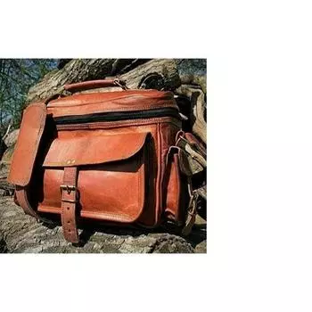 Кожаная сумка-мессенджер для ноутбука, маленькая сумка для фотокамеры Dslr 11 дюймов, новая натуральная козочка 13 X 10 X 4 коричневый