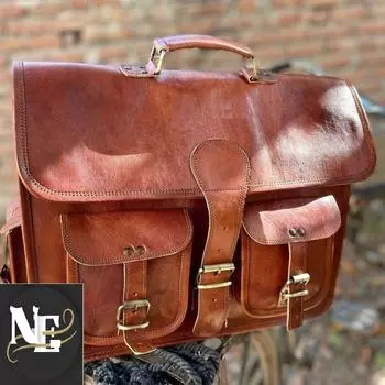 Кожаная сумка-мессенджер для ноутбука, портфель, лучшая компьютерная сумка, потертая сумка, сумка для компьютера ручной работы, кожаные школьные сумки 15 x 11 x 4 in коричневый