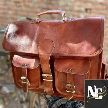 Кожаная сумка-мессенджер для ноутбука, портфель, лучшая компьютерная сумка, потертая сумка, сумка для компьютера ручной работы, кожаные школьные сумки 15 x 11 x 4 in коричневый