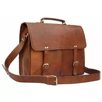 Кожаная сумка-мессенджер ручной работы Сумка для ноутбука Сумка через плечо Школьная сумка 16 x 12 x 5 in коричневый