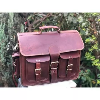 Кожаная сумка-мессенджер винтажная известная сумка на плечо сумка для ноутбука портфель 15 x 11 x 4 in коричневый