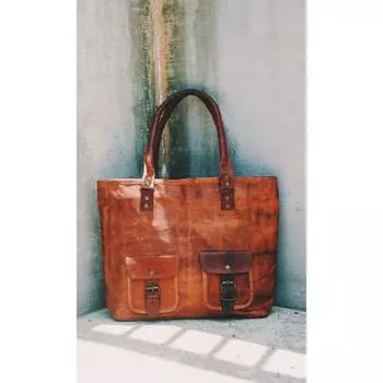 Кожаная сумка-портмоне через плечо, женская сумка-мессенджер, маленькая сумка через плечо ручной работы 12 x 16 x 3 in коричневый