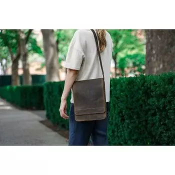 Кожаная сумка ручной работы 11-дюймовая прочная кожаная сумка-портфель для Ipad 11 x 8 x 3 in коричневый