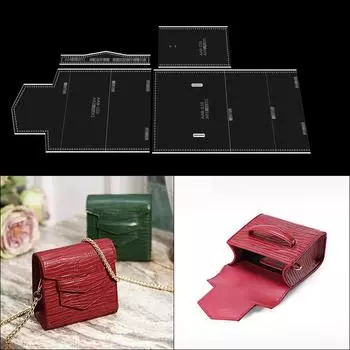 Кожаная сумка ручной работы для женщин, выкройка для шитья, акриловый трафарет, швейные принадлежности с отверстиями