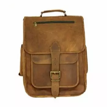 Кожаная сумка-рюкзак ручной работы, рюкзак для ноутбука, винтажная сумка через плечо 16 x 12 x 4 in коричневый